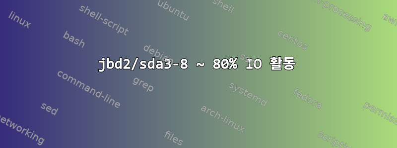 jbd2/sda3-8 ~ 80% IO 활동