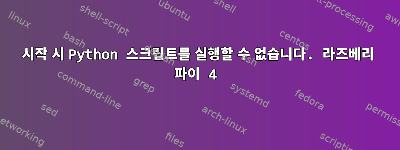 시작 시 Python 스크립트를 실행할 수 없습니다. 라즈베리 파이 4