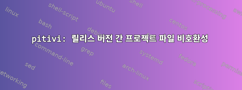 pitivi: 릴리스 버전 간 프로젝트 파일 비호환성