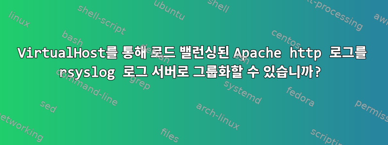 VirtualHost를 통해 로드 밸런싱된 Apache http 로그를 rsyslog 로그 서버로 그룹화할 수 있습니까?