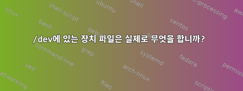 /dev에 있는 장치 파일은 실제로 무엇을 합니까?