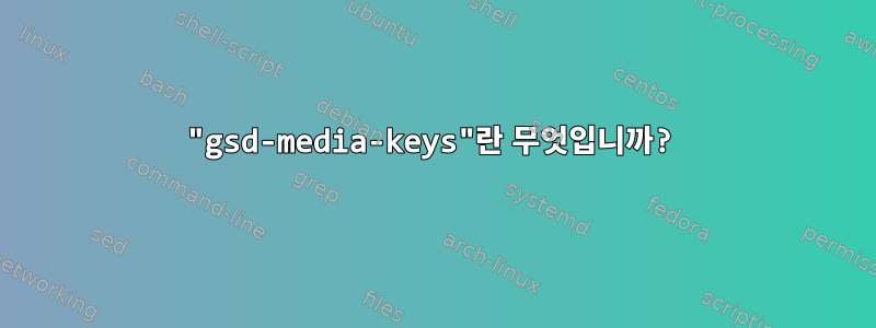 "gsd-media-keys"란 무엇입니까?