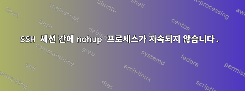 SSH 세션 간에 nohup 프로세스가 지속되지 않습니다.