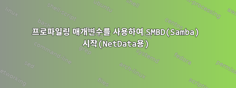 프로파일링 매개변수를 사용하여 SMBD(Samba) 시작(NetData용)