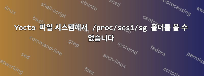 Yocto 파일 시스템에서 /proc/scsi/sg 폴더를 볼 수 없습니다