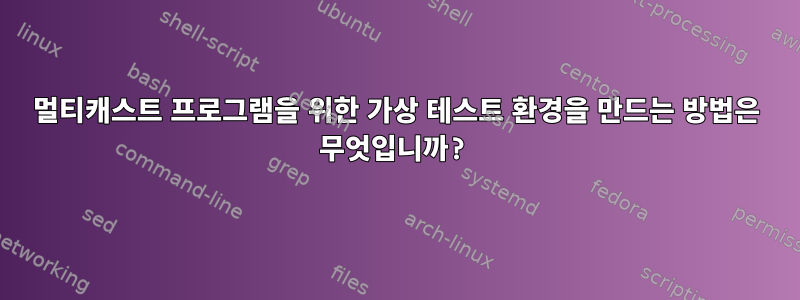 멀티캐스트 프로그램을 위한 가상 테스트 환경을 만드는 방법은 무엇입니까?