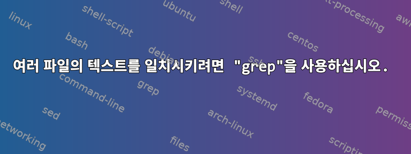 여러 파일의 텍스트를 일치시키려면 "grep"을 사용하십시오.