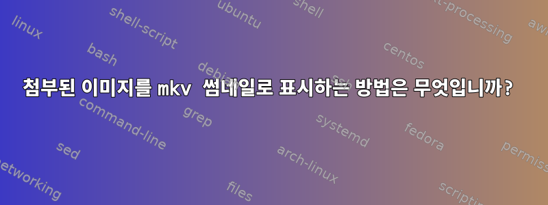 첨부된 이미지를 mkv 썸네일로 표시하는 방법은 무엇입니까?