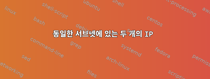 동일한 서브넷에 있는 두 개의 IP