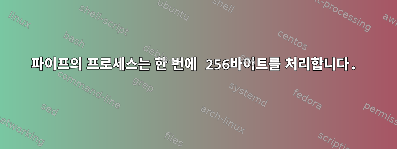 파이프의 프로세스는 한 번에 256바이트를 처리합니다.