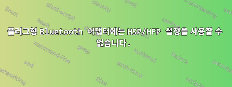 플러그형 Bluetooth 어댑터에는 HSP/HFP 설정을 사용할 수 없습니다.