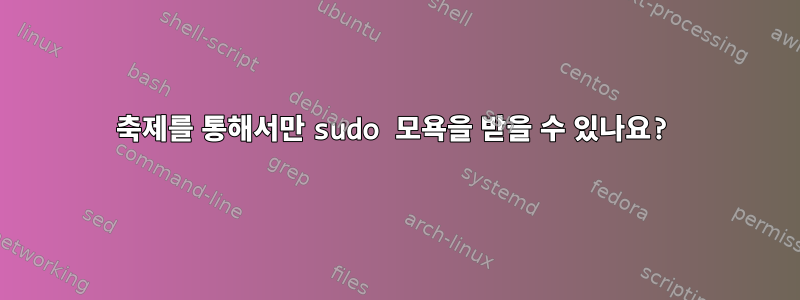 축제를 통해서만 sudo 모욕을 받을 수 있나요?