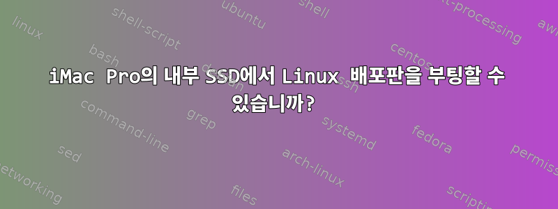 iMac Pro의 내부 SSD에서 Linux 배포판을 부팅할 수 있습니까?