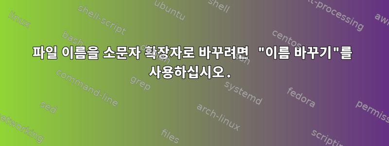 파일 이름을 소문자 확장자로 바꾸려면 "이름 바꾸기"를 사용하십시오.