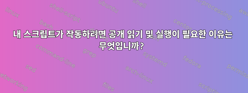 내 스크립트가 작동하려면 공개 읽기 및 실행이 필요한 이유는 무엇입니까?