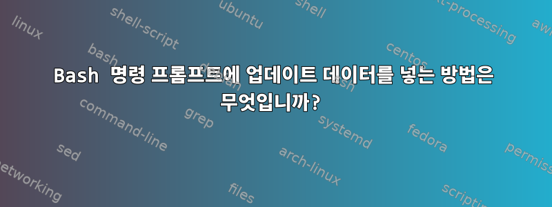 Bash 명령 프롬프트에 업데이트 데이터를 넣는 방법은 무엇입니까?