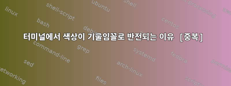 터미널에서 색상이 기울임꼴로 반전되는 이유 [중복]