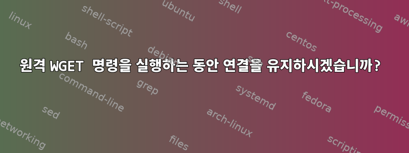 원격 WGET 명령을 실행하는 동안 연결을 유지하시겠습니까?