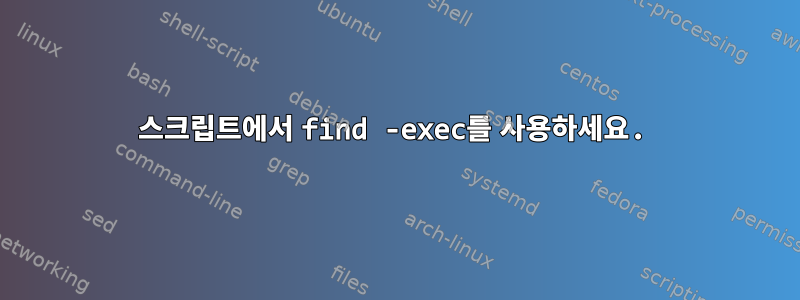 스크립트에서 find -exec를 사용하세요.