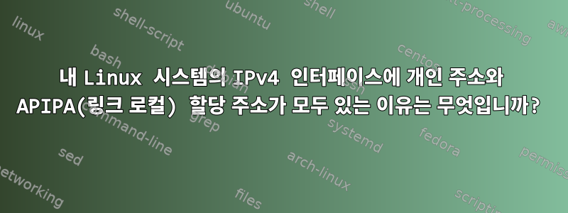 내 Linux 시스템의 IPv4 인터페이스에 개인 주소와 APIPA(링크 로컬) 할당 주소가 모두 있는 이유는 무엇입니까?