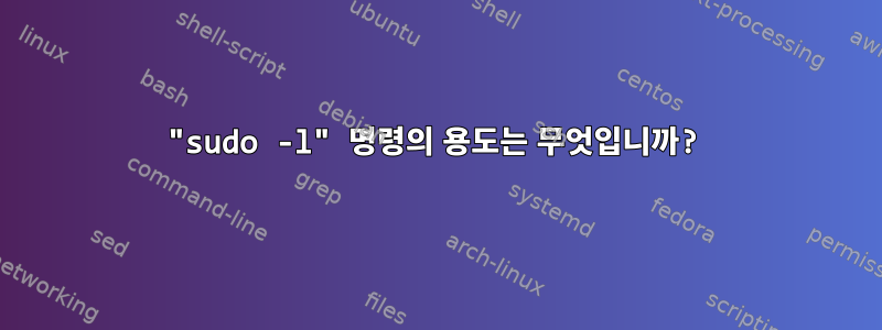 "sudo -l" 명령의 용도는 무엇입니까?