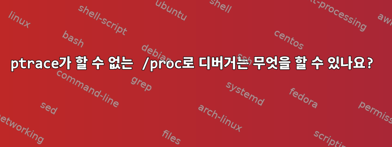 ptrace가 할 수 없는 /proc로 디버거는 무엇을 할 수 있나요?