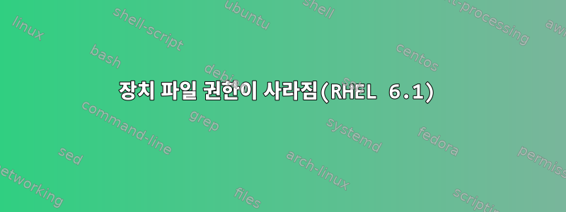 장치 파일 권한이 사라짐(RHEL 6.1)