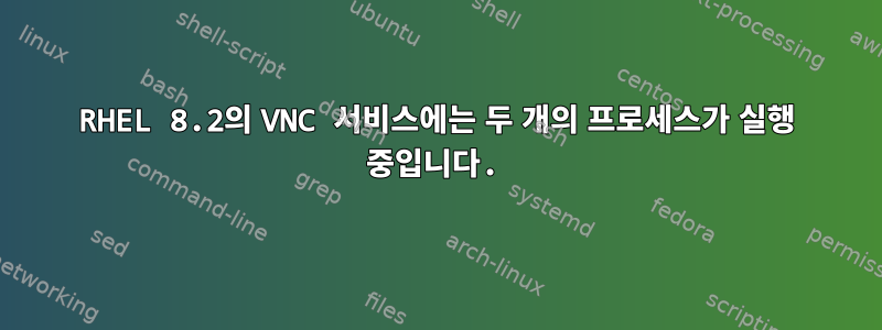 RHEL 8.2의 VNC 서비스에는 두 개의 프로세스가 실행 중입니다.