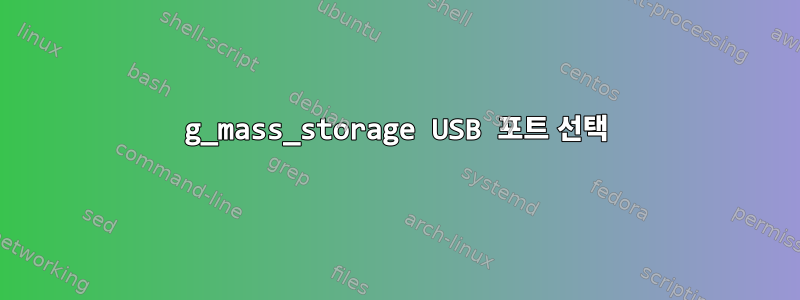 g_mass_storage USB 포트 선택