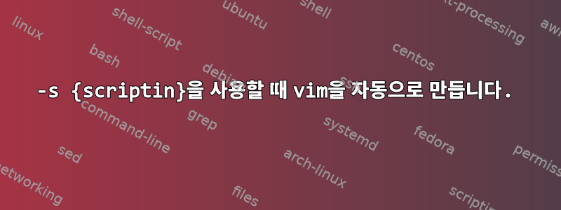 -s {scriptin}을 사용할 때 vim을 자동으로 만듭니다.