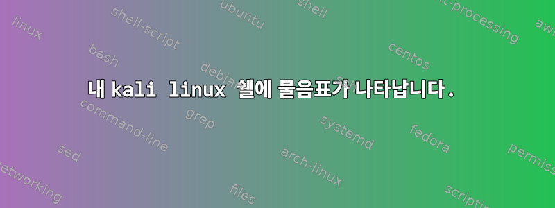 내 kali linux 쉘에 물음표가 나타납니다.