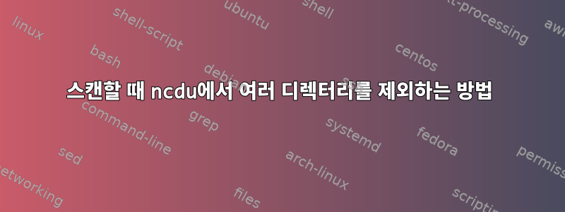 스캔할 때 ncdu에서 여러 디렉터리를 제외하는 방법