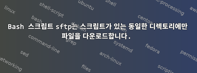 Bash 스크립트 sftp는 스크립트가 있는 동일한 디렉토리에만 파일을 다운로드합니다.