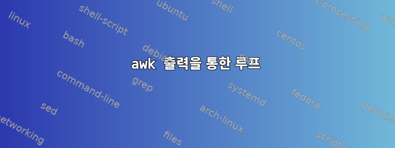 awk 출력을 통한 루프