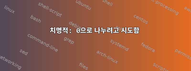 치명적: 0으로 나누려고 시도함