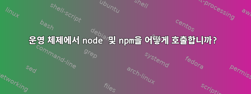 운영 체제에서 node 및 npm을 어떻게 호출합니까?