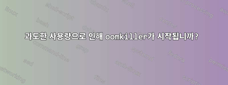 과도한 사용량으로 인해 oomkiller가 시작됩니까?