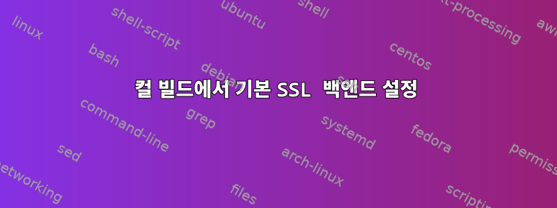 컬 빌드에서 기본 SSL 백엔드 설정