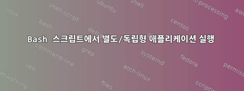 Bash 스크립트에서 별도/독립형 애플리케이션 실행