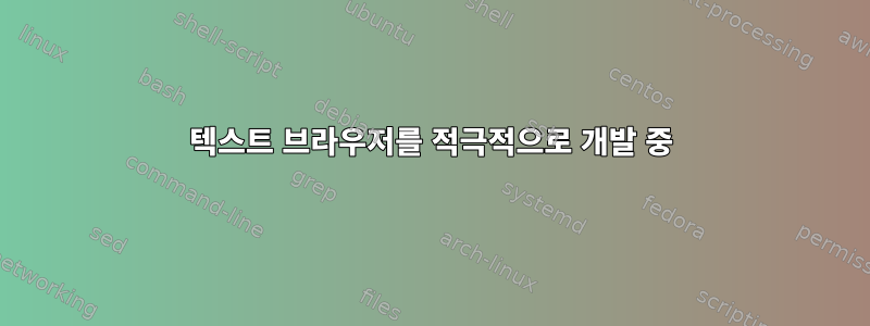 텍스트 브라우저를 적극적으로 개발 중