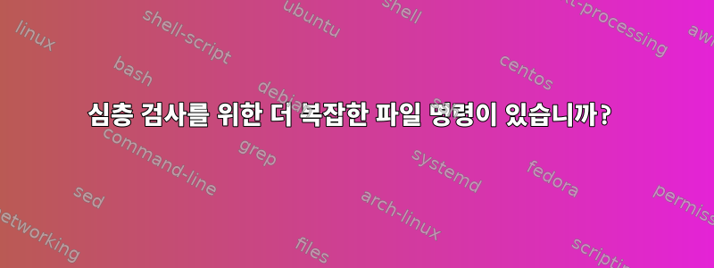 심층 검사를 위한 더 복잡한 파일 명령이 있습니까?