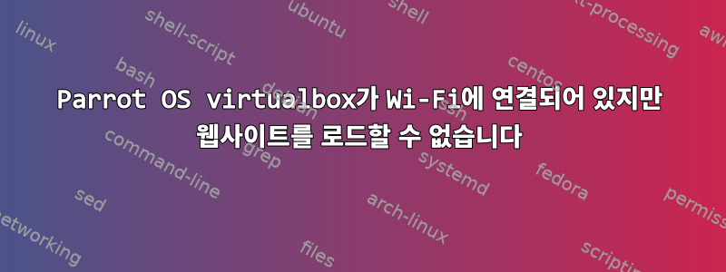 Parrot OS virtualbox가 Wi-Fi에 연결되어 있지만 웹사이트를 로드할 수 없습니다