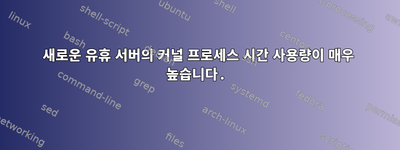 새로운 유휴 서버의 커널 프로세스 시간 사용량이 매우 높습니다.