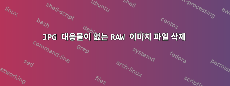 JPG 대응물이 없는 RAW 이미지 파일 삭제