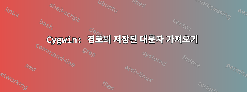 Cygwin: 경로의 저장된 대문자 가져오기