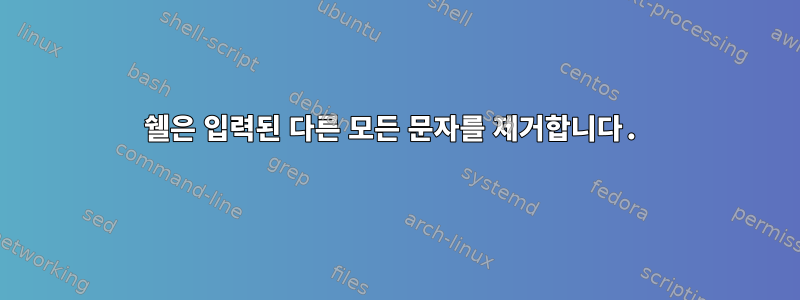 쉘은 입력된 다른 모든 문자를 제거합니다.