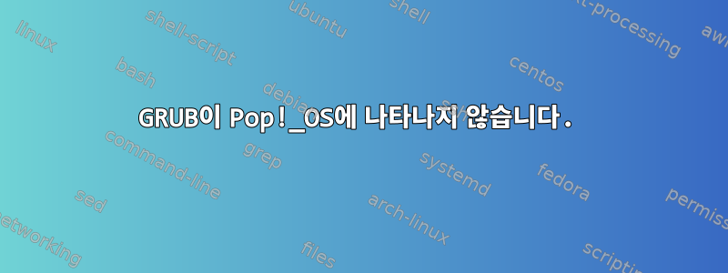 GRUB이 Pop!_OS에 나타나지 않습니다.