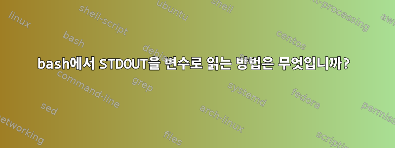 bash에서 STDOUT을 변수로 읽는 방법은 무엇입니까?