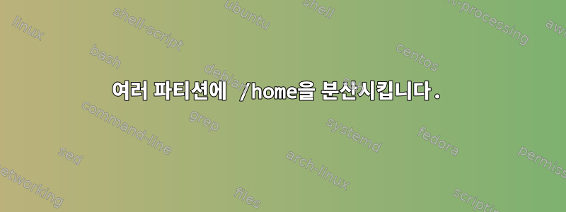 여러 파티션에 /home을 분산시킵니다.