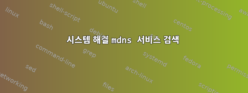 시스템 해결 mdns 서비스 검색